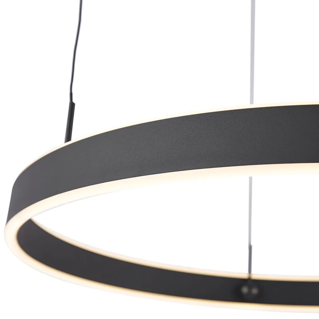 Designerska lampa wisząca czarna z 3-stopniową regulacją ściemniania - Titmus Nowoczesny Oswietlenie wewnetrzne