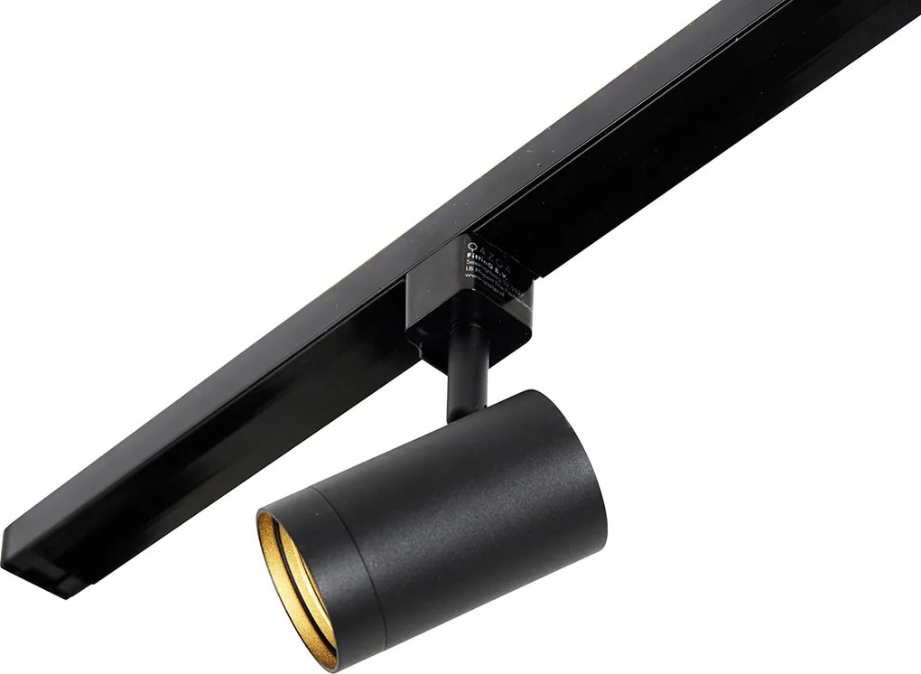 Szynowy system jednofazowy czarny z 4 reflektorami i okrągłym zasilaczem I-power - Jeana