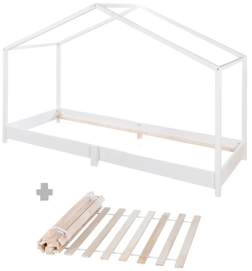 Białe łóżko dziecięce w kształcie domku 90x200 cm Montessori – Roba