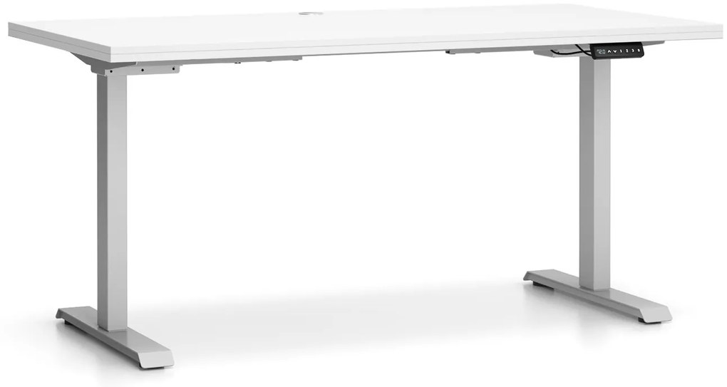 PLAN Biurko z regulacją wysokości SINGLE LAYERS, 160x80 cm, 2 silniki, biały