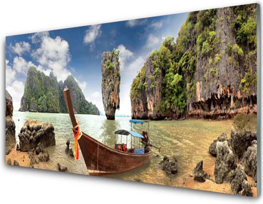 Panel nad blat kuchenny Łódka Przy Skalistym Brzegu