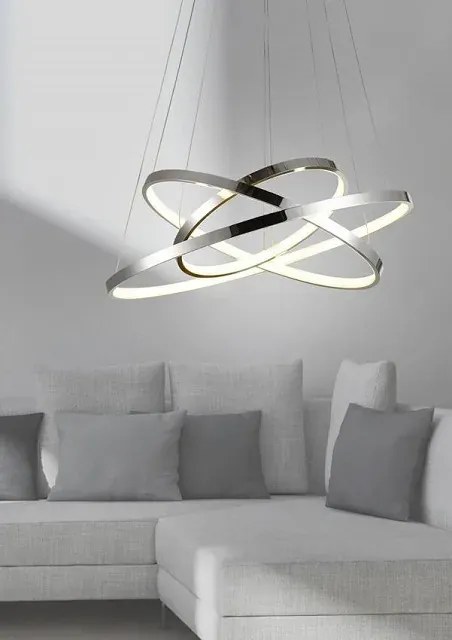 Nowoczesna lampa wisząca z trzema okręgami LED - V084 W0-K80
