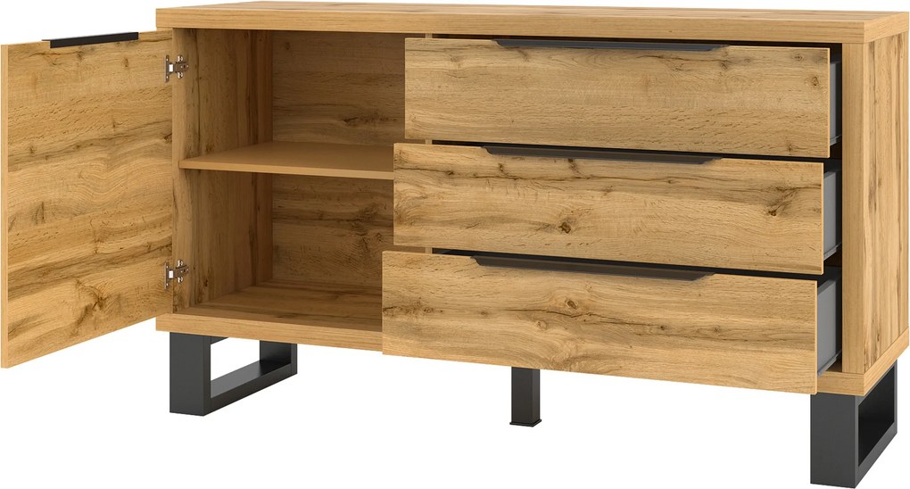 Komoda HALENZA 144 cm do Salonu Sypialni Dąb wotan