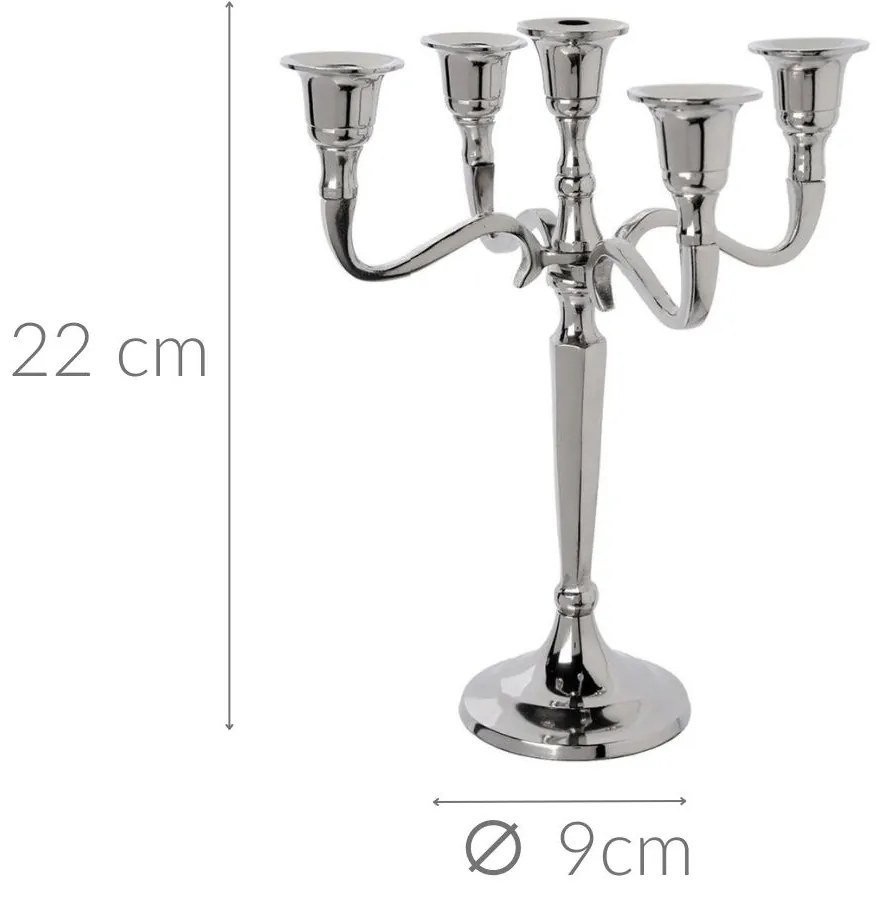 Świecznik metalowy, 22 cm