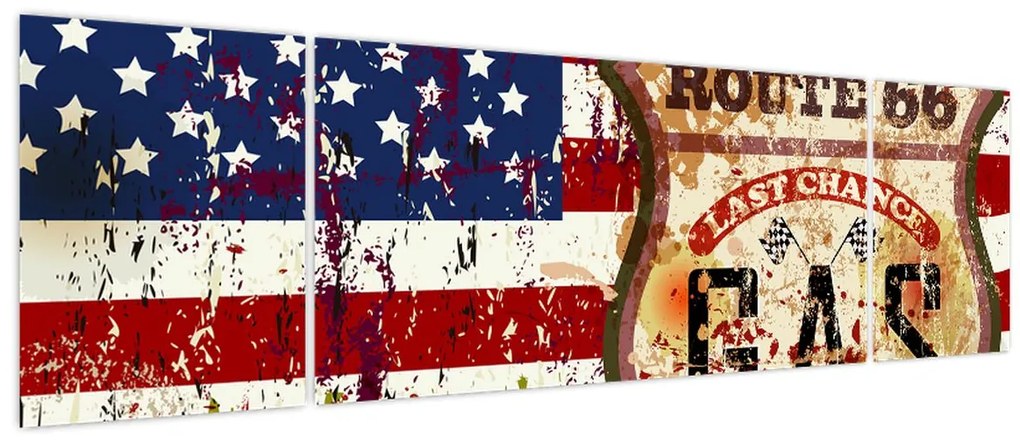 Obraz - Vintage flaga (170x50 cm)