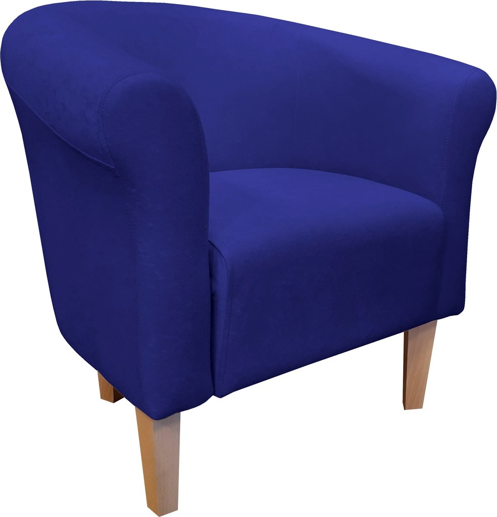 Fotel Milo tkanina Mikrofaza stylowy fotel do salonu i sypialni : Kolor nogi - Drewno, Kolor tkaniny - 15 MIKROFAZA, Wysokość nogi - 20 cm