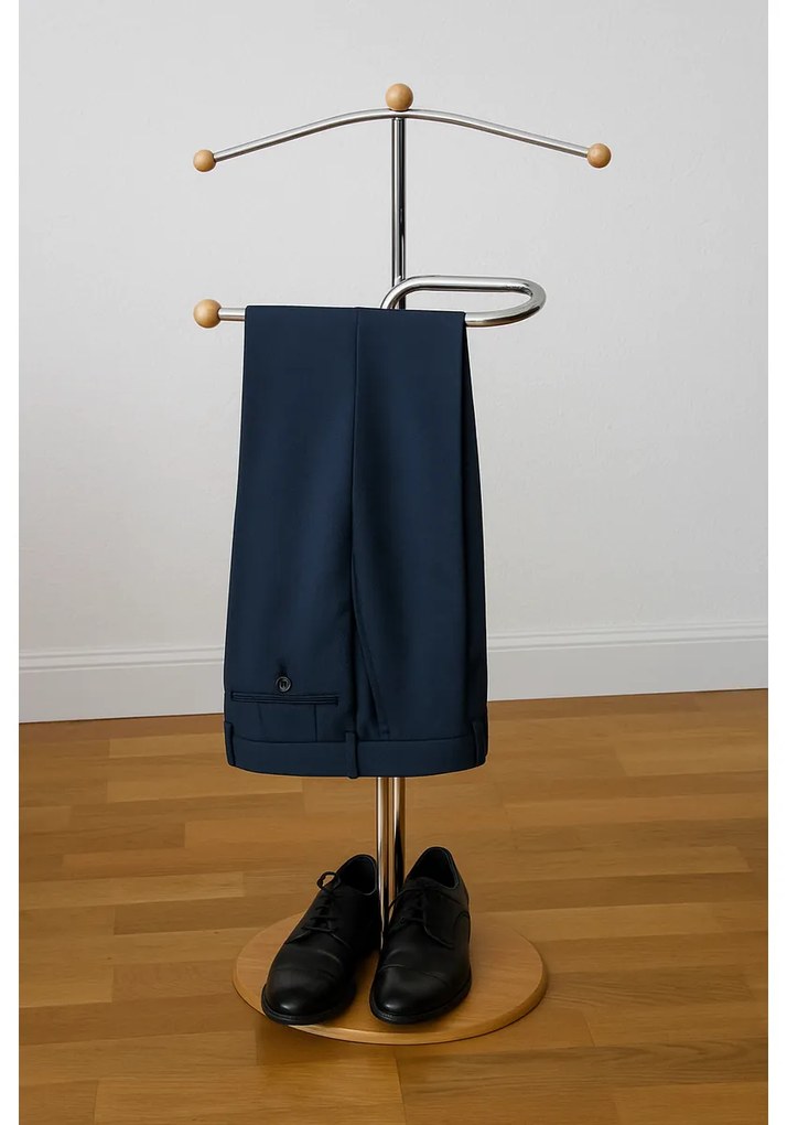 Wieszak cichy sługa, chrom/orzech