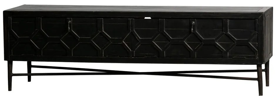 Czarna szafka pod TV z drewna z recyklingu 160x50 cm Bequest – BePureHome