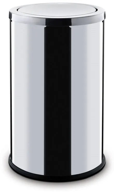 Kosz do biura na śmieci z obrotową pokrywą, 45 l, nierdzewny błyszczący