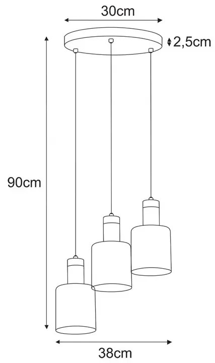 Elegancka szklana lampa wisząca nad stół - A470-Gres