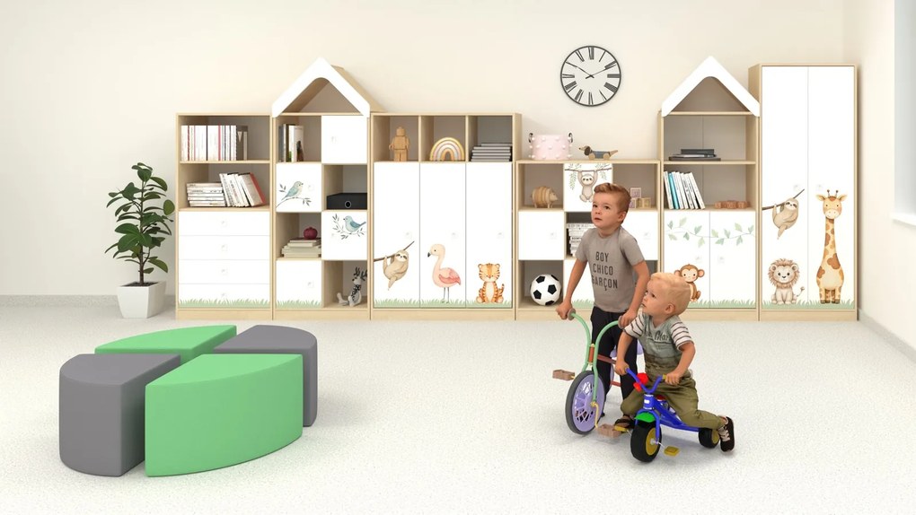 Komplet mebli do przedszkoli i żłobków Blox Nature 2