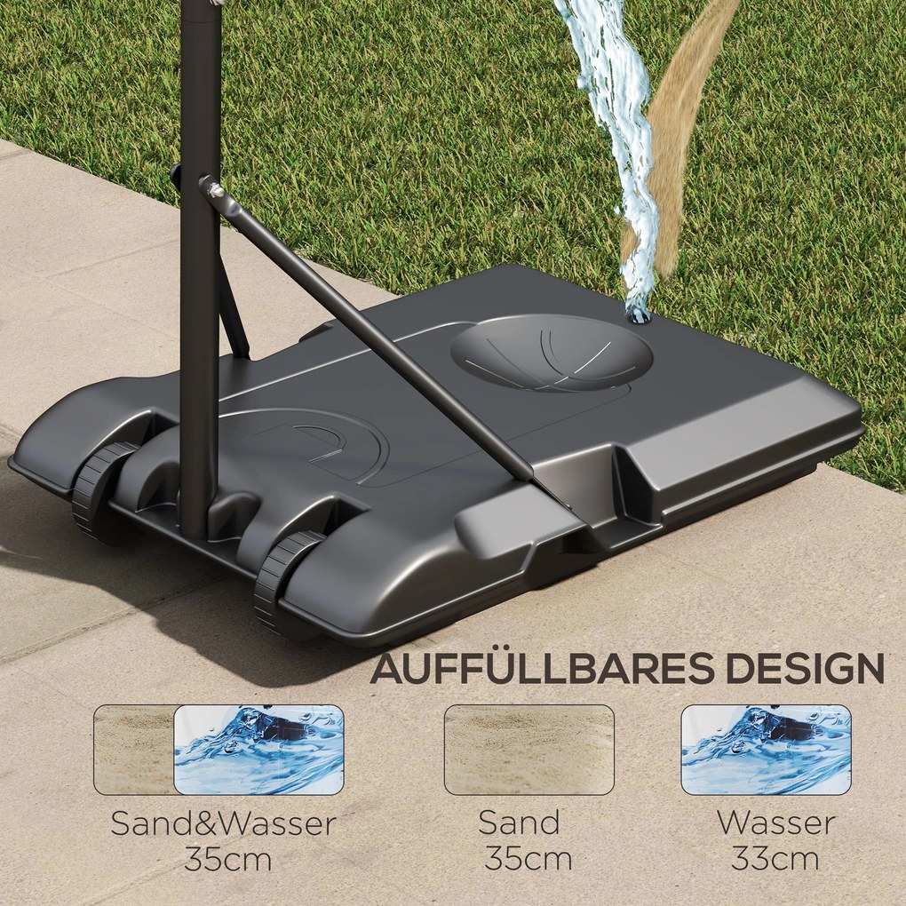 SPORTNOW Kosz do koszykówki na kółkach, wolnostojący, z siatką, duża podstawa, 179-209 cm, Tworzywo sztuczne, Stal
