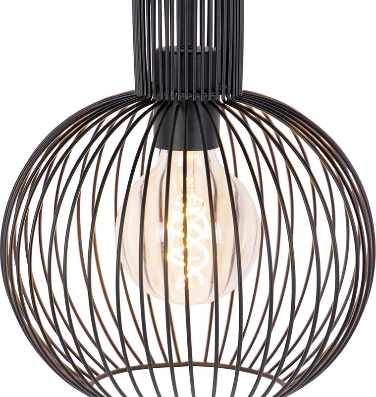 Designerska lampa wisząca czarna - Wire Whisk