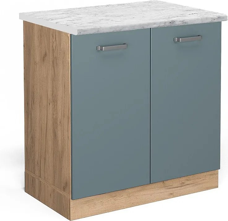 Szafka pod zlew niebiesko-szary 80x60x81.6 r-line