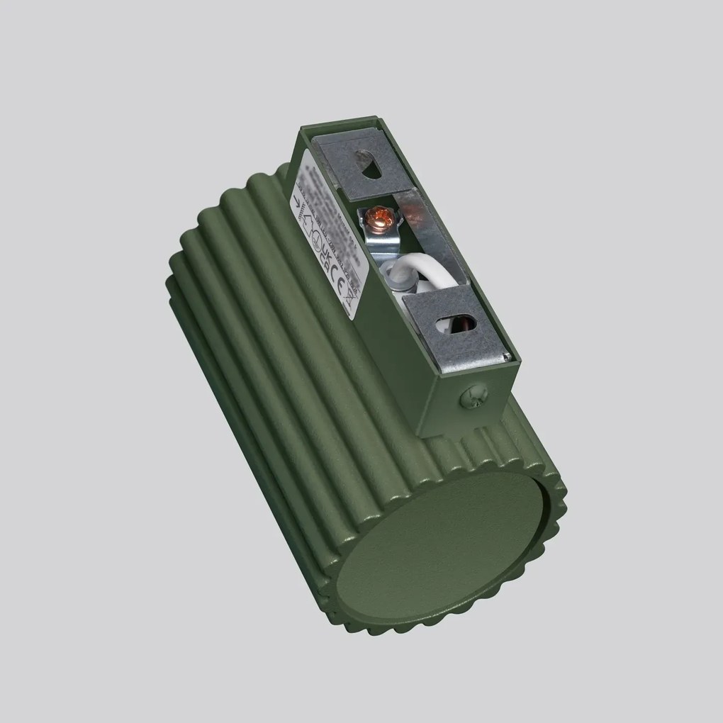 Kinkiet KARBON 10 zielony oliwkowy ryflowany SOLLUX  LIGHTING