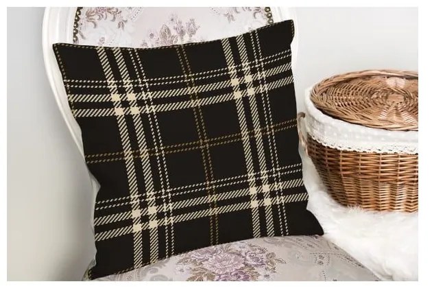 Czarno-beżowa dekoracyjna poszewka na poduszkę Minimalist Cushion Covers Flannel, 45x45 cm