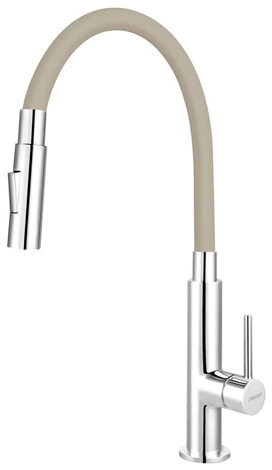 FERRO - Bateria kuchenna z elastycznym uchwytem chrom błyszczący/beżowy
