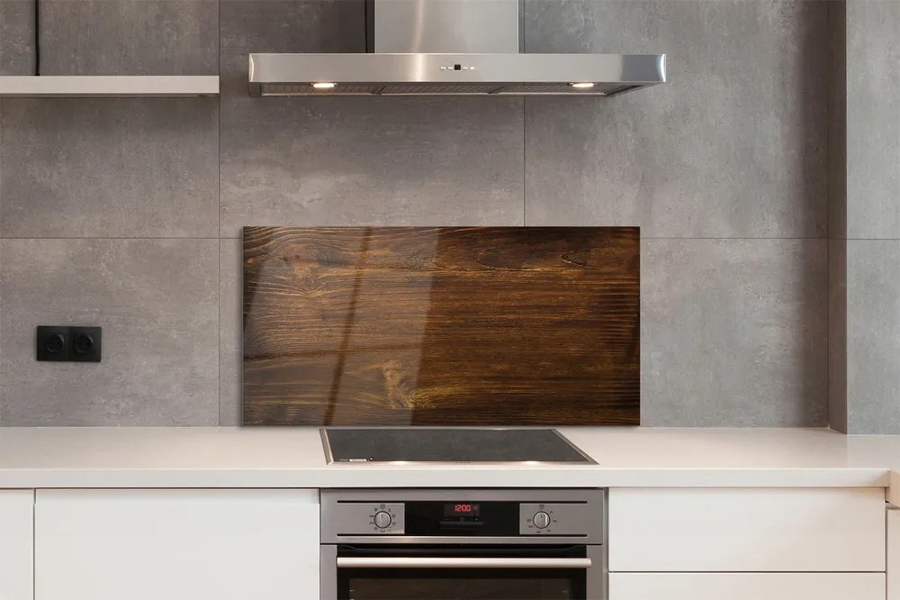 Panel szklany do Kuchni Drewniane Słoje z Sękami