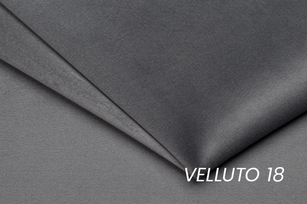 Narożnik z funkcją spania Taila Mini prawostronny - szary welur Velluto 18 / czarne nogi