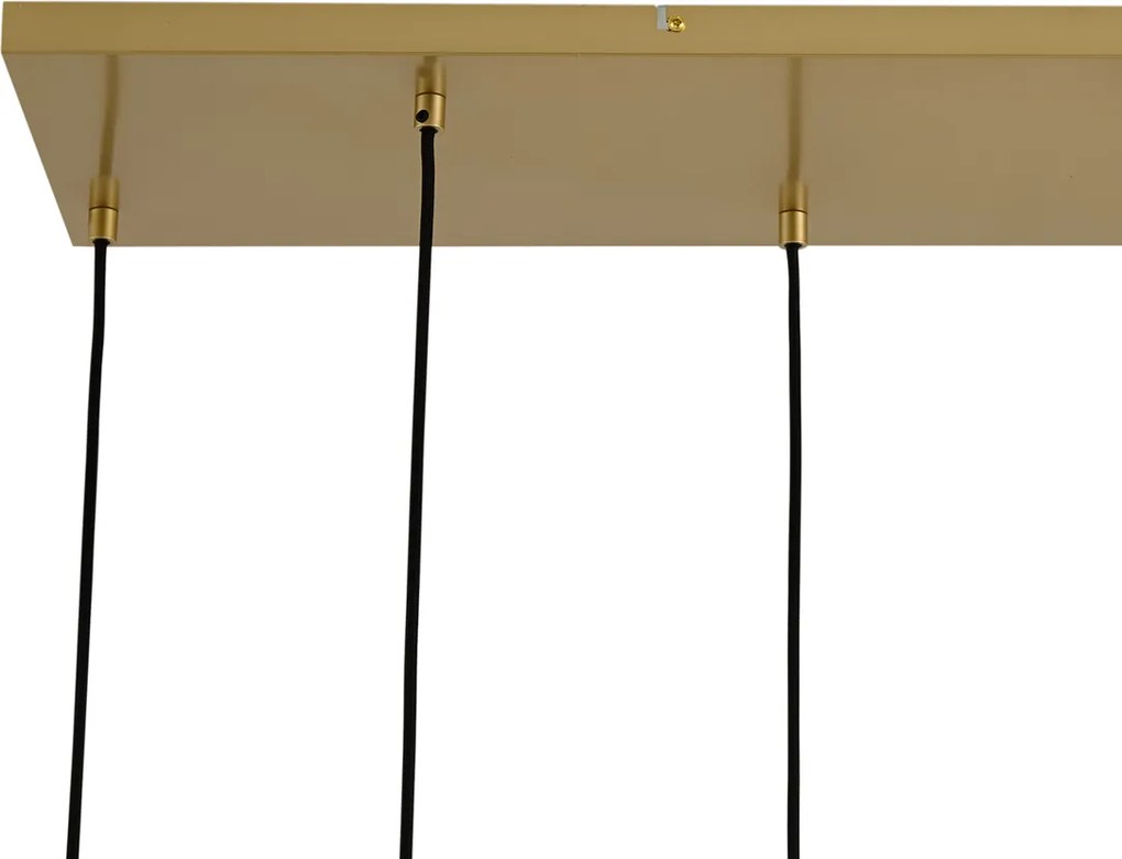 Lampa wisząca w stylu Art Deco złota z tęczowym szkłem 8-źródłowa - Sandra