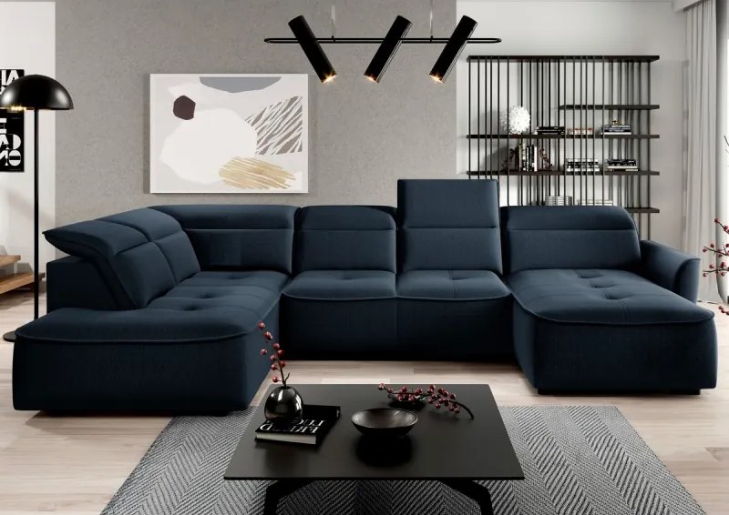 Narożnik MURILLO XL z elektryczną regulacją siedziska Lewostronny w tkaninie VOUGE 13 WERSAL