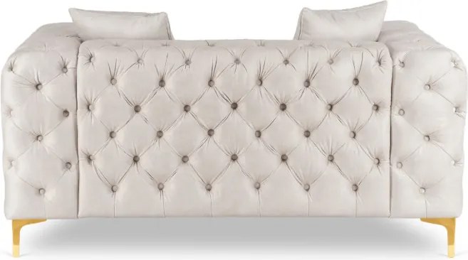 Sofa SORRENTO 2S Dwuosobowa Kremowa Welurowa Nowoczesna Glamour