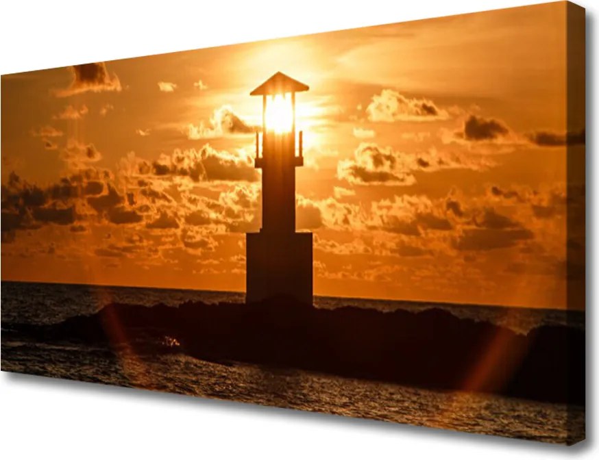 Obraz na płótnie Klasyczna Latarnia o Poranku