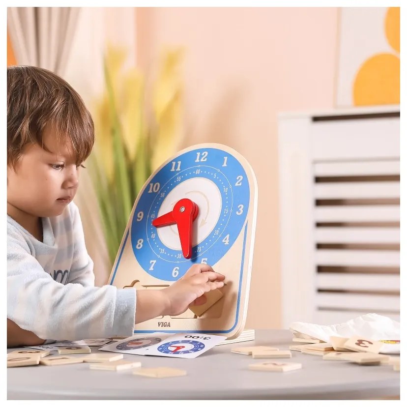 Viga drewniany zegar nauka zegara czasu montessori