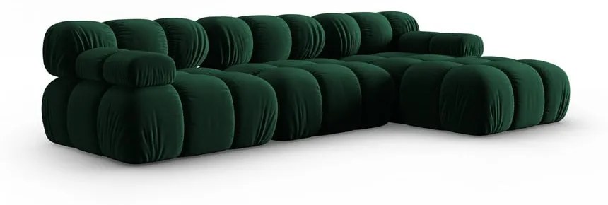 Zielona aksamitna sofa 285 cm Bellis – Micadoni Home