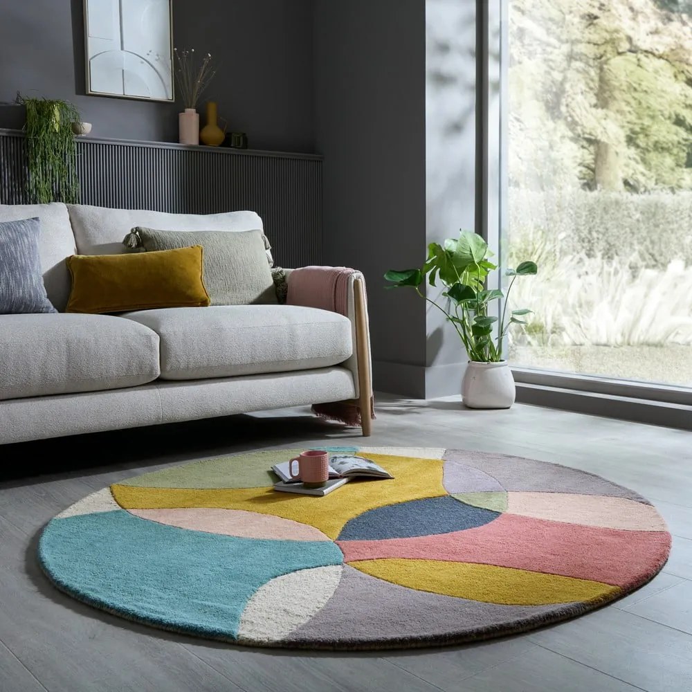 Wełniany okrągły dywan tkany ręcznie ø 160 cm Glow Multi – Flair Rugs