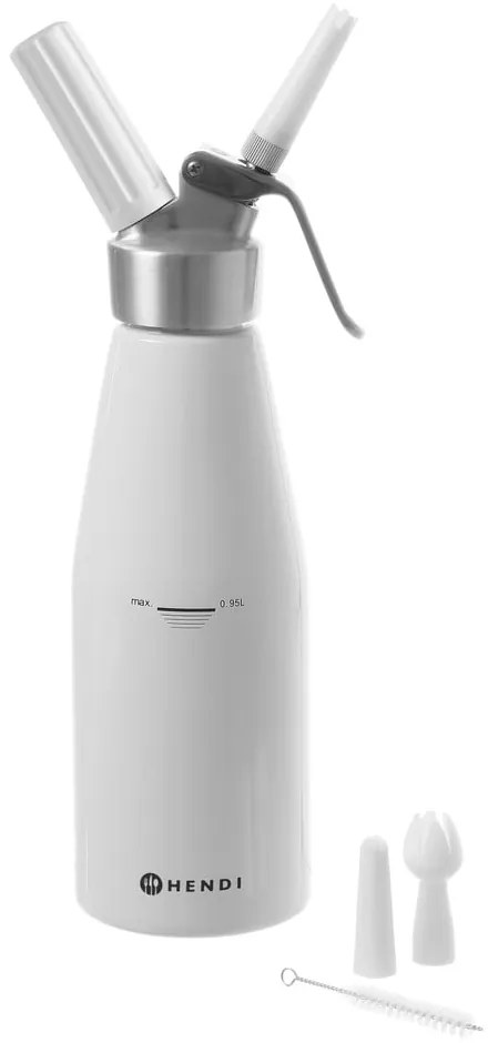 Biały aluminiowy syfon do bitej śmietany Hendi Kitchen Line, 1 l