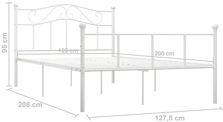 Białe industrialne łózko z metalu 120x200 cm - Fiosa