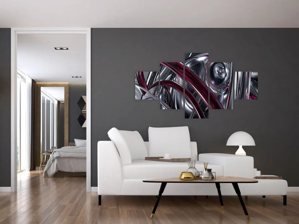 Obraz szarej abstrakcji (125x70 cm)