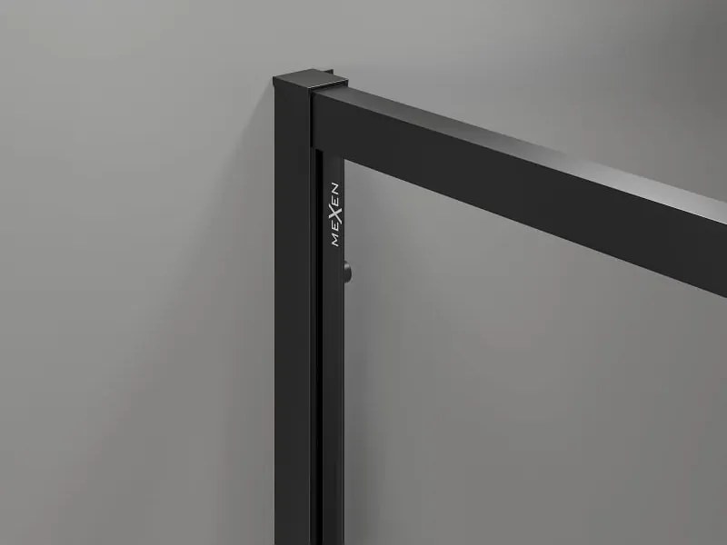 Mexen Exo drzwi prysznicowe rozsuwane 130 cm, transparent, czarne - 8151-130-000-70-00