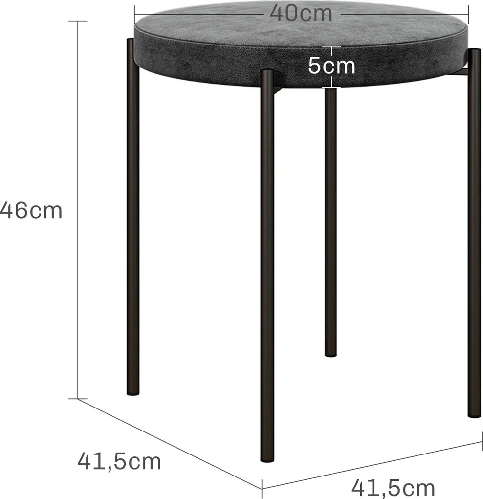 HOMCOM Zestaw 4 hokerów kuchennych aksamitne ciemnoszare do 120 kg stalowy stelaż nowoczesne | Aosom PL