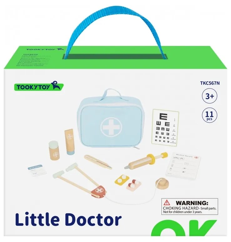 Tooky toy drewniany zestaw małego lekarza doktora w walizce z akcesoriami