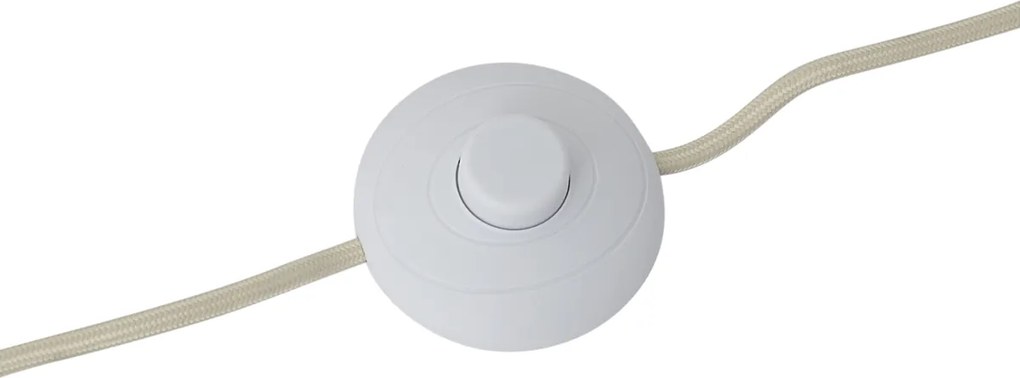 Skandynawska lampa podłogowa beżowa z białym szkłem - Wisp