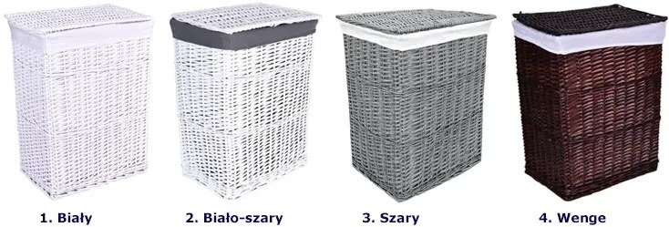 Biało szary wiklinowy kosz na pranie 72L N1-N78