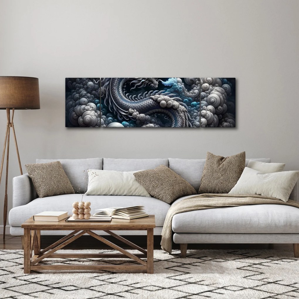 Obraz – Smok w dymie (170x50 cm)