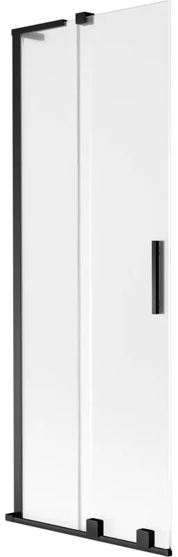 Mexen Velar L parawan nawannowy 2-skrzydłowy rozsuwany 75 x 150 cm, szron, czarny - 896-075-003-31-70