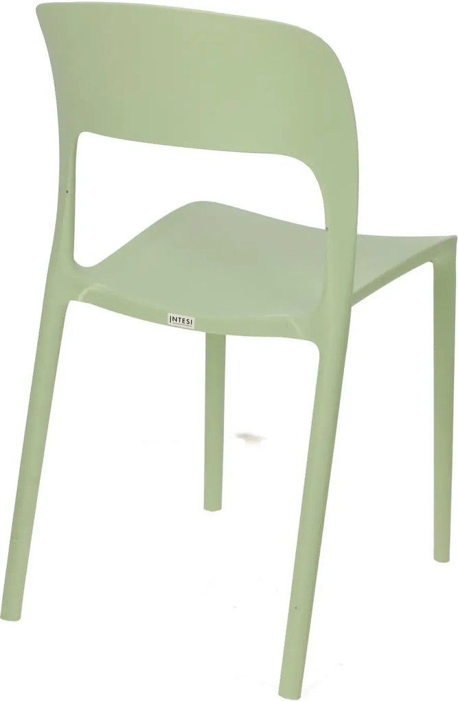 Zielone minimalistyczne krzesło sztaplowane szałwia H5-Z34