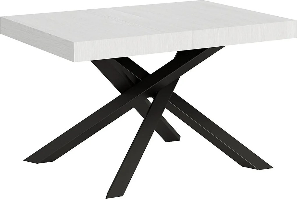 Stół rozkładany 130/234x90 cm Volantis frassino biała nogi antracytowe