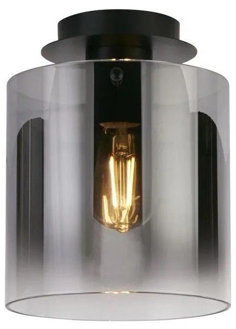 Searchlight 88911-1BK - Oprawa sufitowa SWEDEN 1xE27/60W/230V śr. 22 cm czarny/dymiony