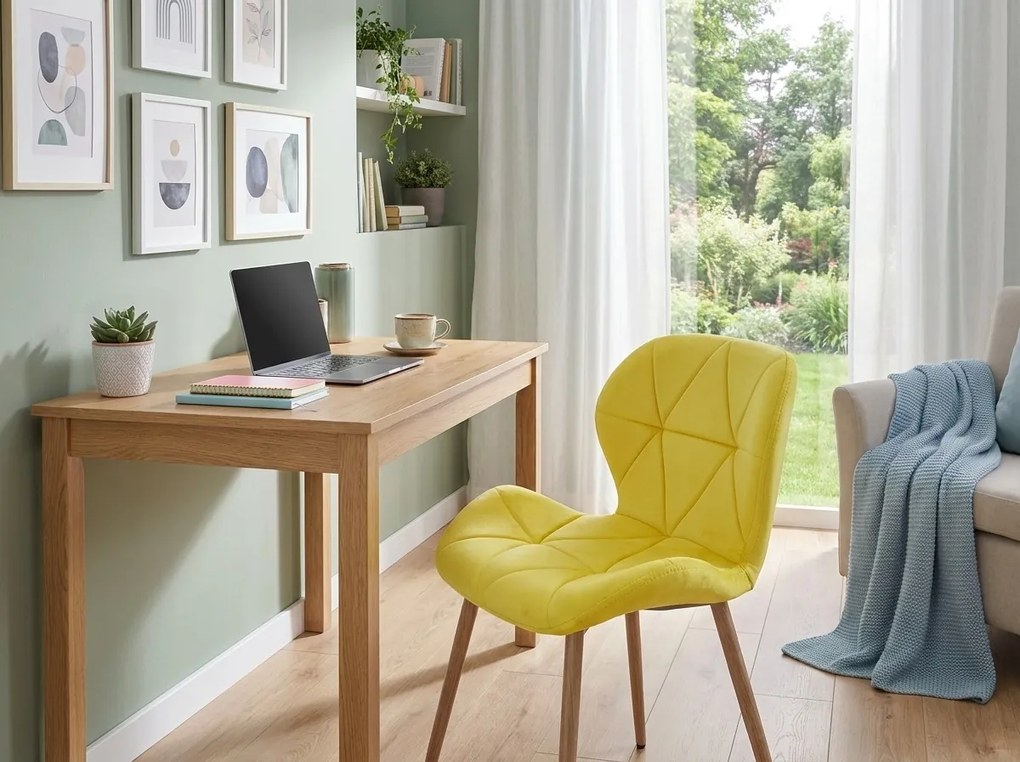 Krzesło do jadalni MANGO VELVET, żółte