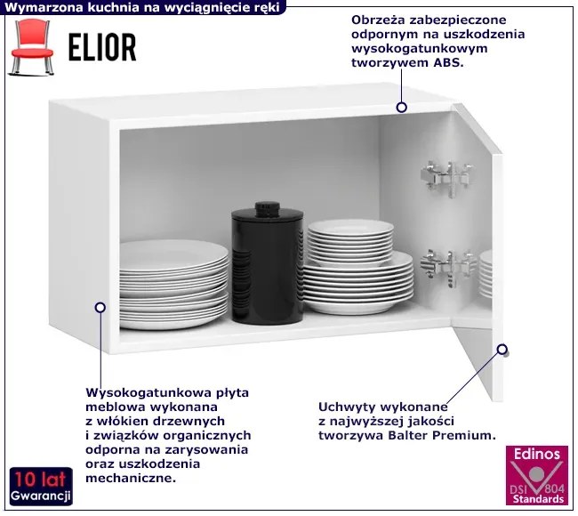 Biała wisząca szafka kuchenna do zabudowy A1-B68