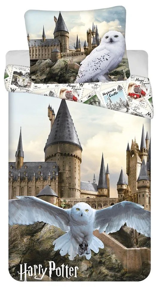 Bawełniana pościel dziecięca jednoosobowa 140x200 cm Harry Potter "Hedwig" – Jerry Fabrics