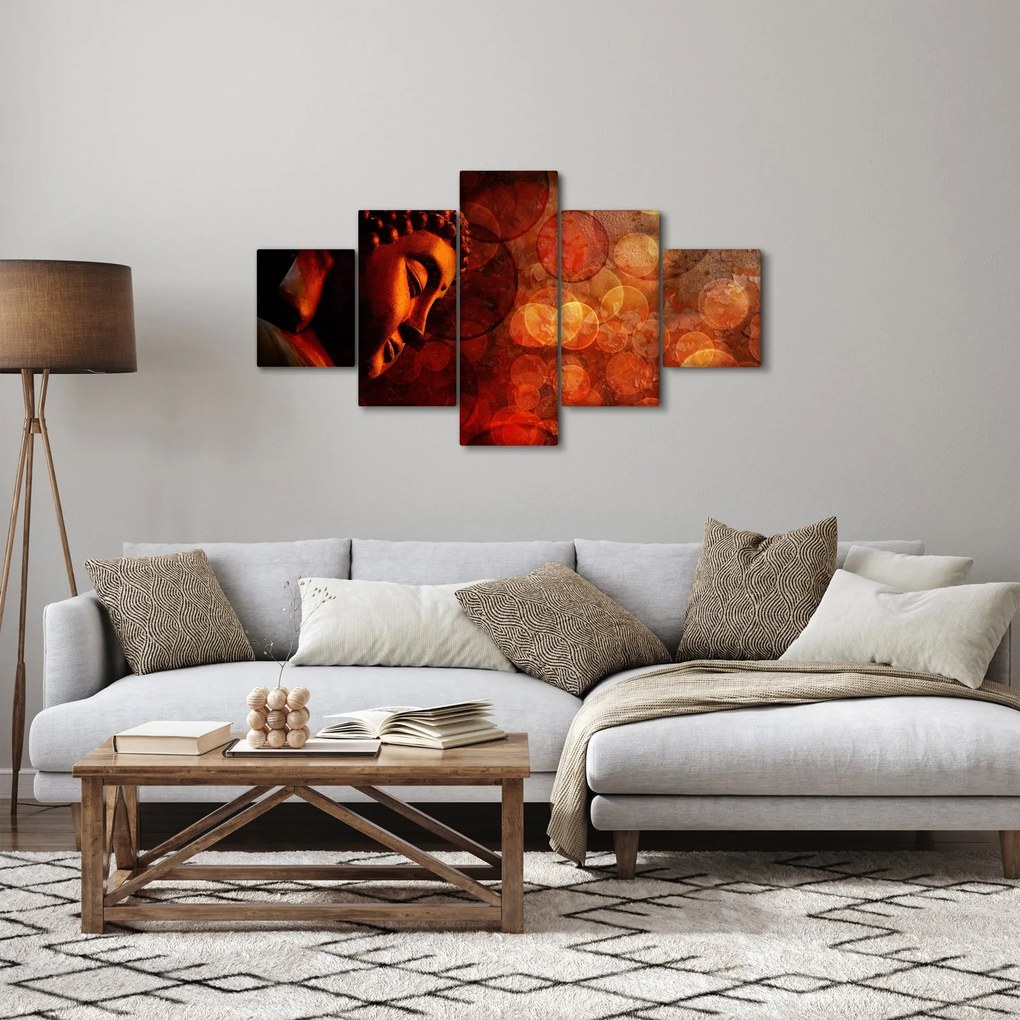 Obraz - Budda w odcieniach czerwieni (125x70 cm)