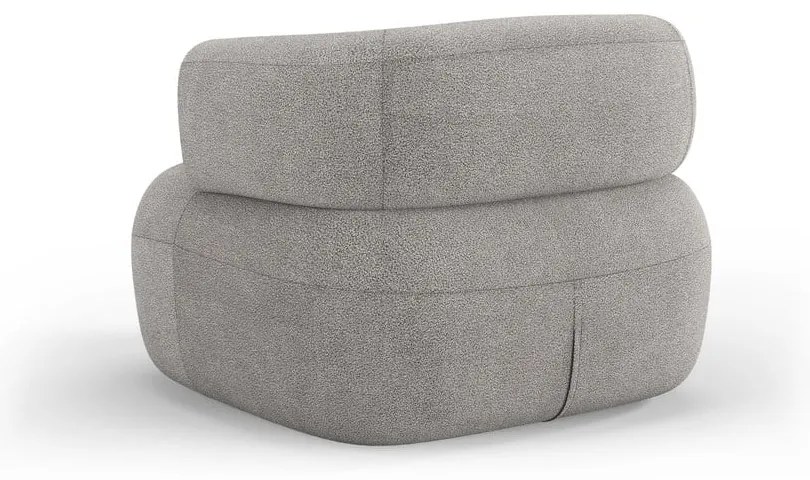 Jasnoszary fotel z materiału bouclé Jenny – Micadoni Home