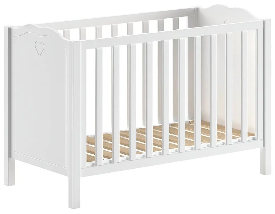 Białe łóżeczko z litego drewna sosnowego 60x120 cm Amori – Vipack