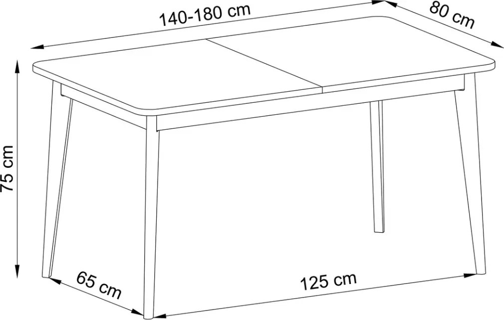 Stół Bliwon rozkładany 140-180x80 cm skandynawski biały/dąb riviera nowoczesny do jadalni